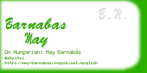barnabas may business card